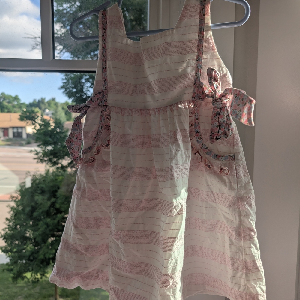 Pink and White Tiered Ruffled Sundress